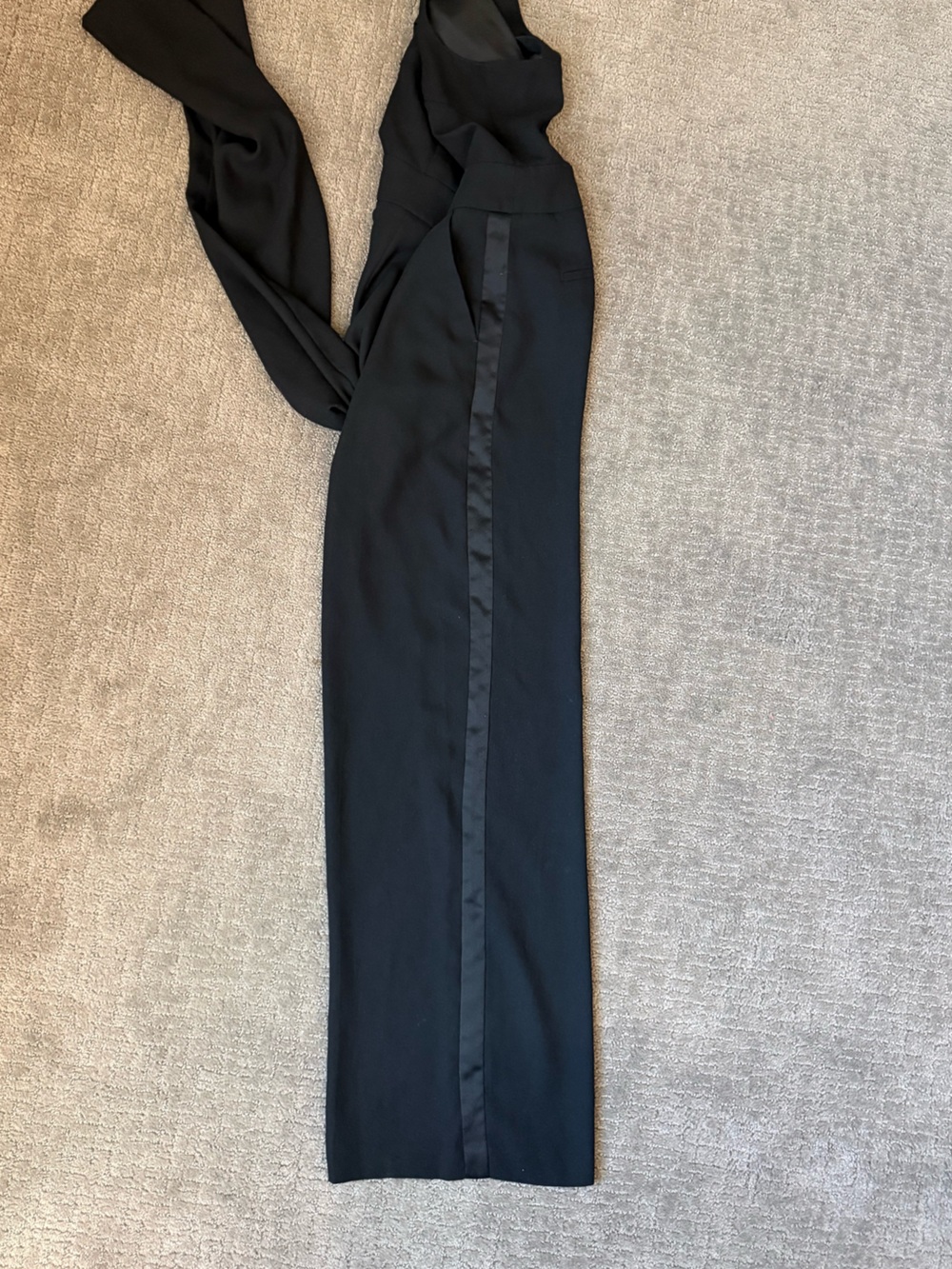 EUC Boden Black Tuxedo Stripe Jumpsuit, Size 2 - Picture 2 of 8